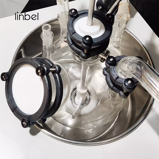 Grand réacteur en verre sous vide monocouche pour laboratoire chimique